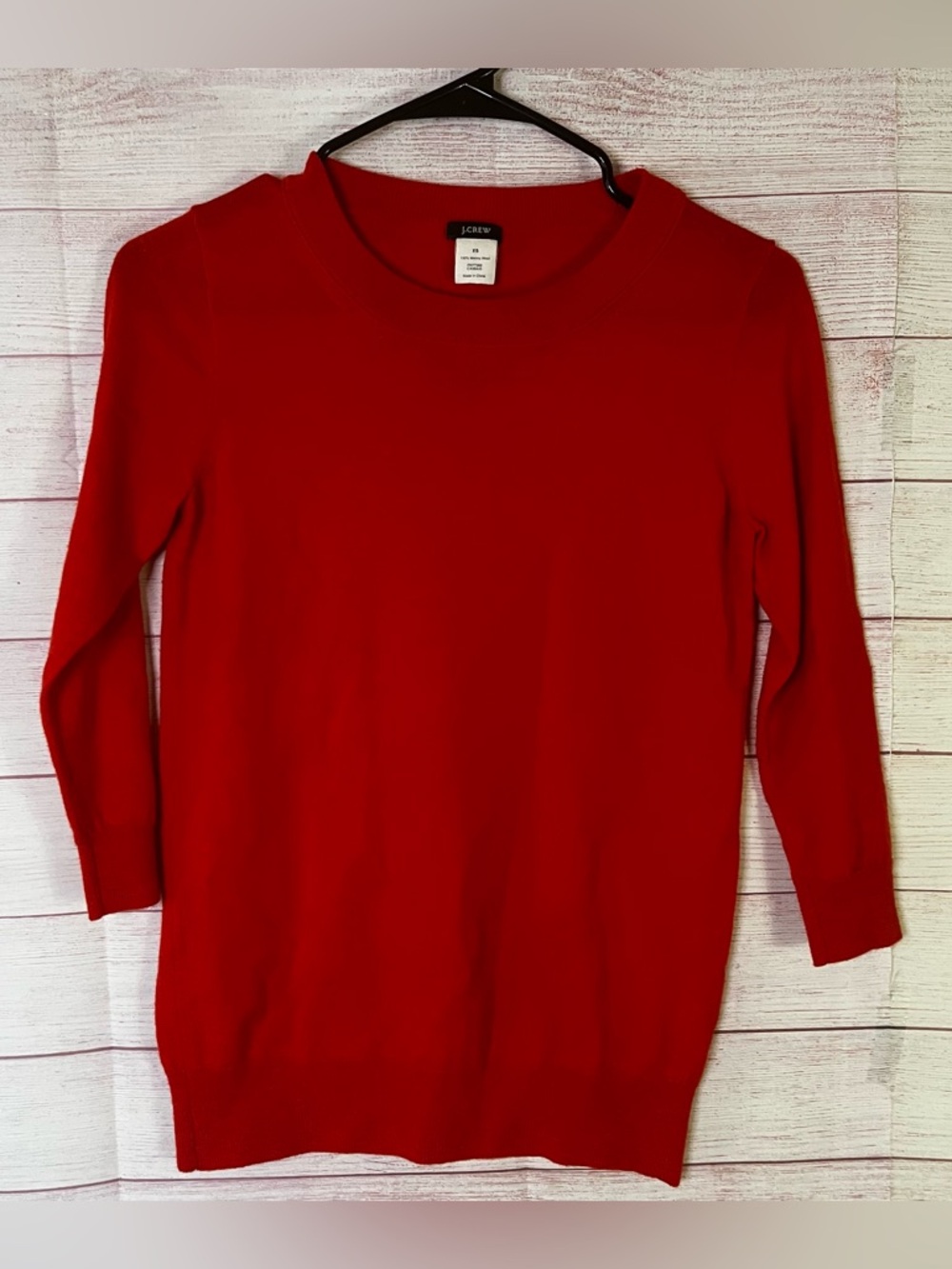 J.Crew Burnt Orange‎ 100% Merino Wool Light Weight Sweater Size XS
